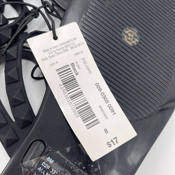 NWT Mixit Women’s Black Jelly Flip-Flops - Size 8 - Picture 5 of 7